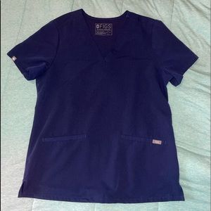 Navy Casma 3 Pocket Figs Scrub Top